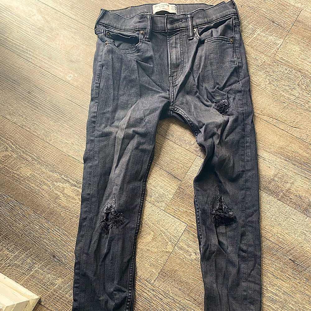 abercrombie kids super skinny black jeans